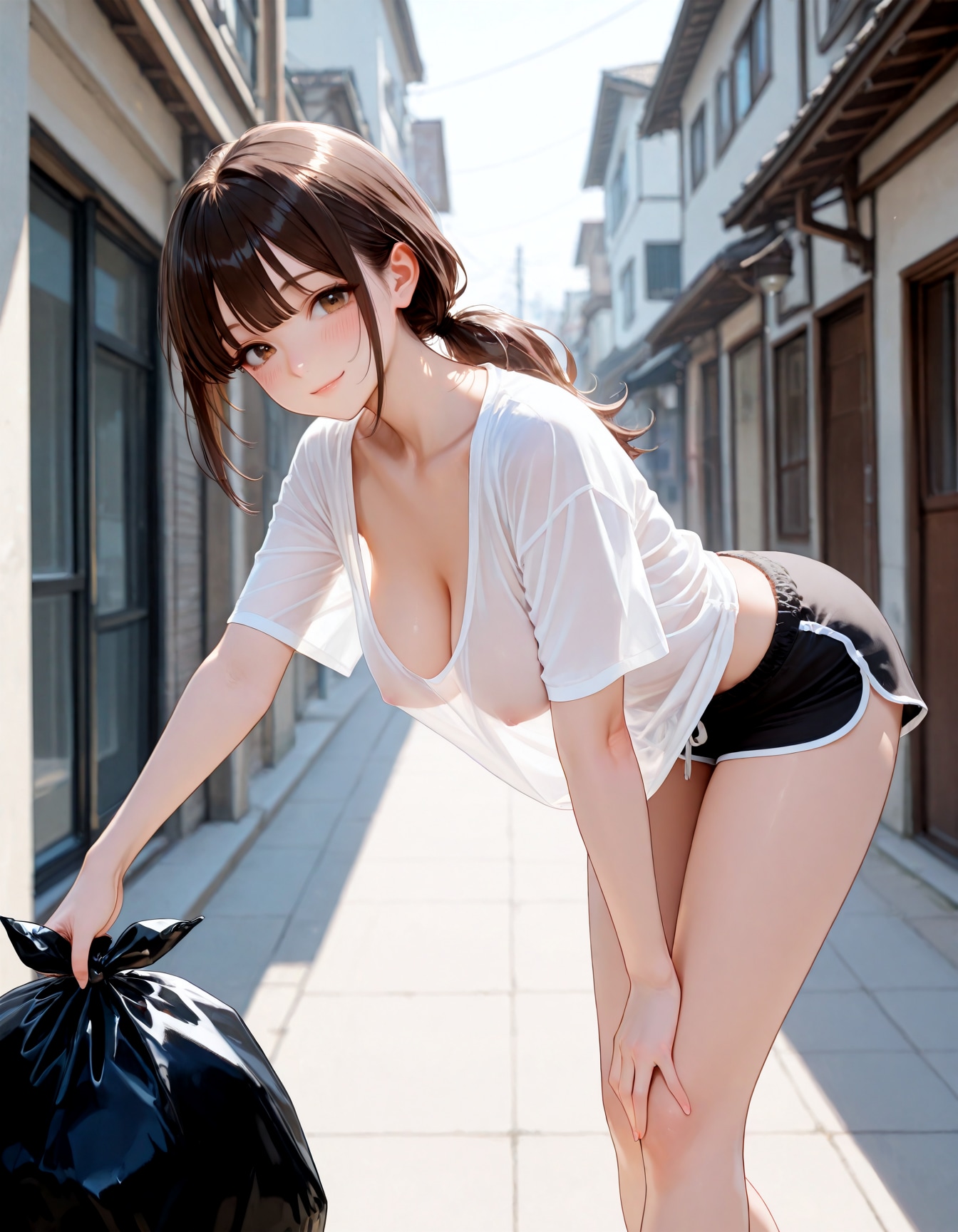 ゴミ捨て場でいつも会う、目のやり場に困る奥さん