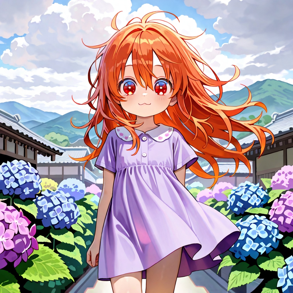 ららちゃんと紫陽花