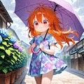 ららちゃんと紫陽花 2枚目