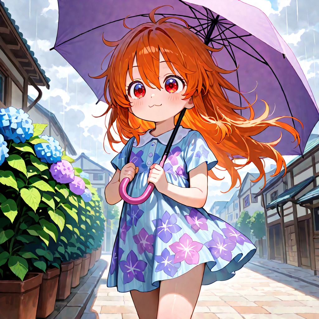 ららちゃんと紫陽花