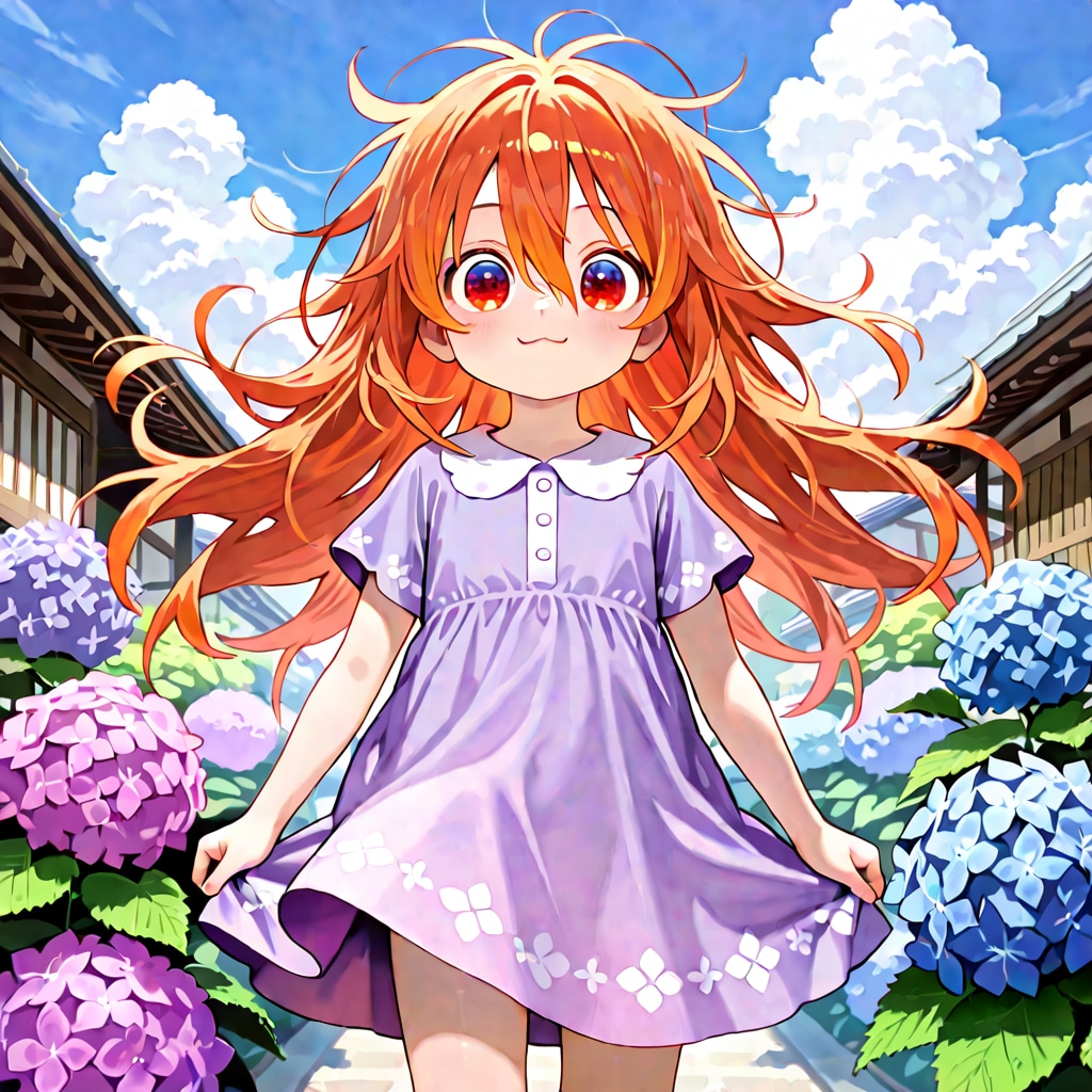 ららちゃんと紫陽花