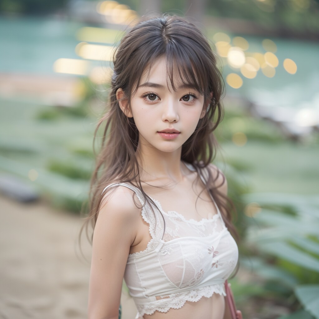 ビーチにて