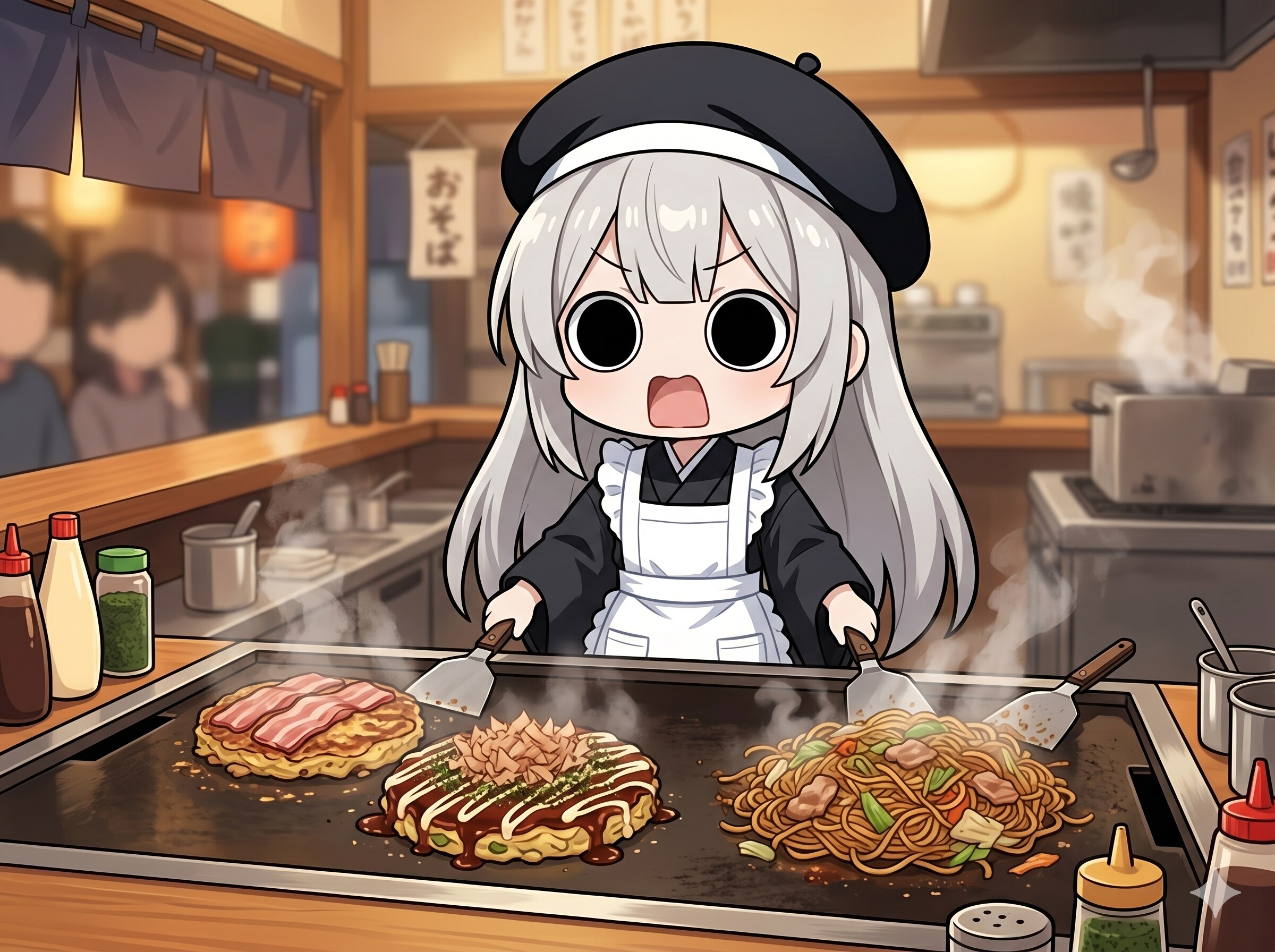 えらいこっちゃ嬢のお好み焼きと焼きそば | の人気AIイラスト・グラビア