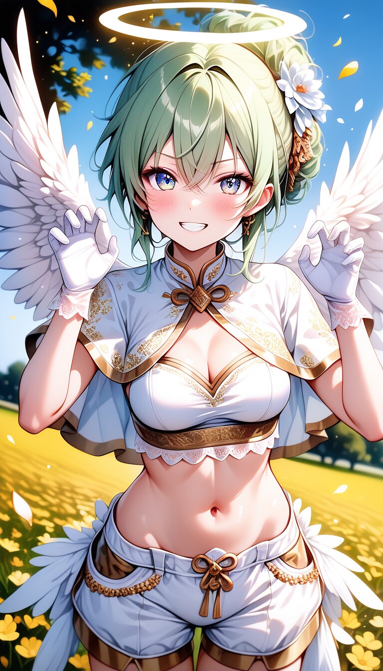 Days AI「ガオー」のポーズをする天使族の美少女