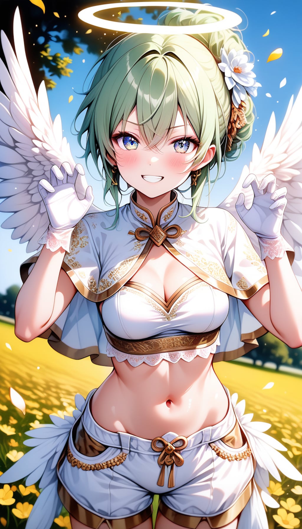 Days AI「ガオー」のポーズをする天使族の美少女