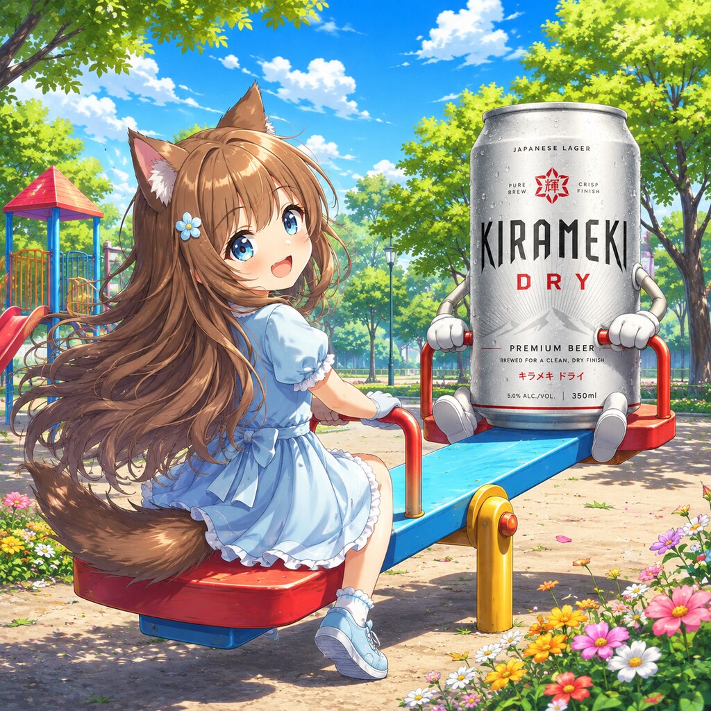 シーソーで遊ぶ小さな女の子