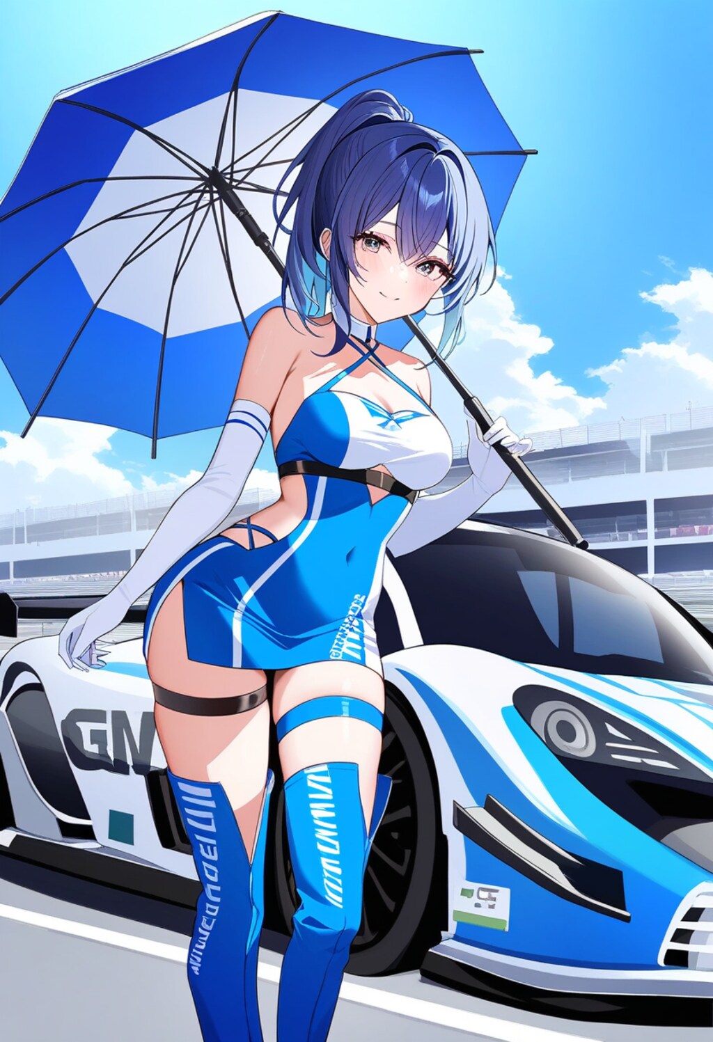 青髪レースクイーン