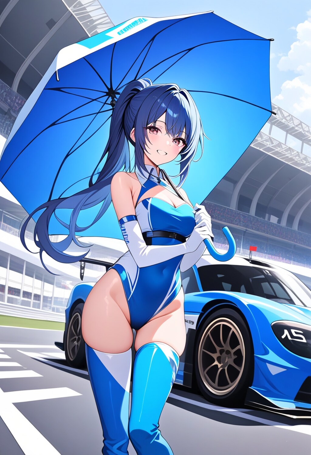 青髪レースクイーン