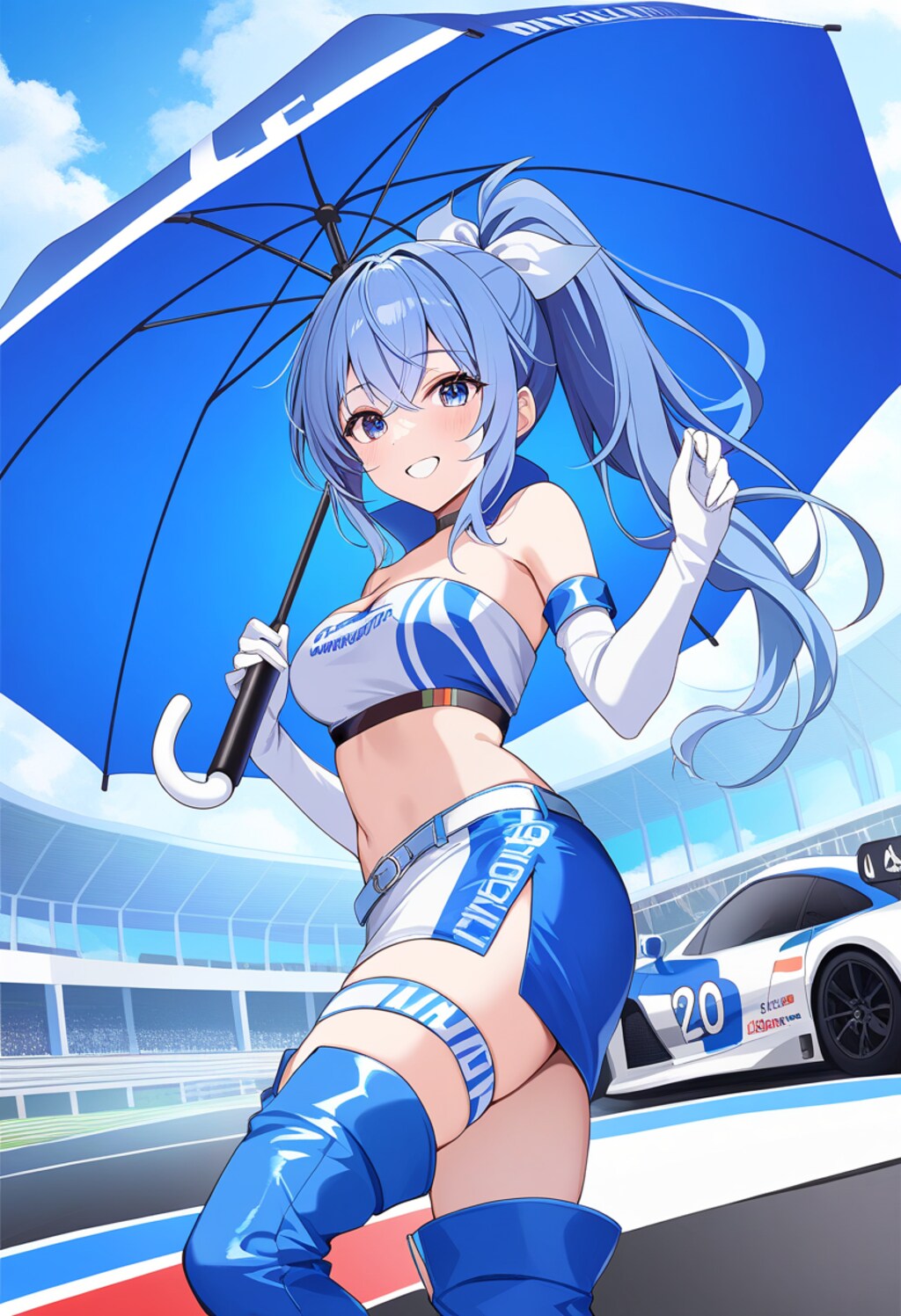 青髪レースクイーン