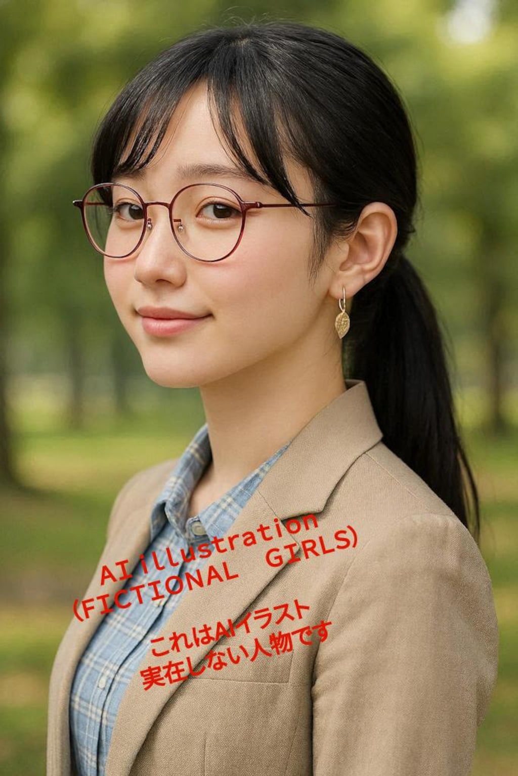 伊達メガネのロングヘア美少女