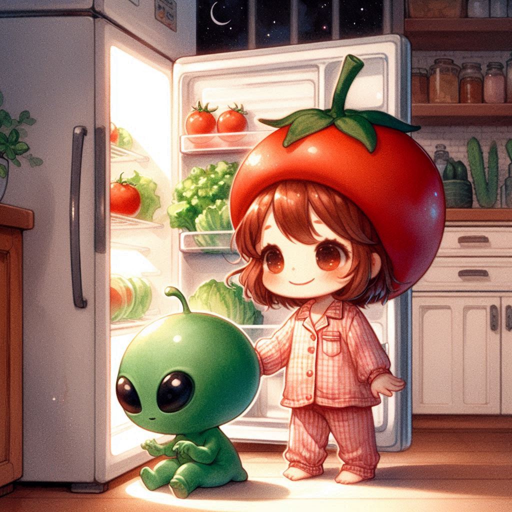 トマトちゃんとうちゅうじんさん | の人気AIイラスト・グラビア
