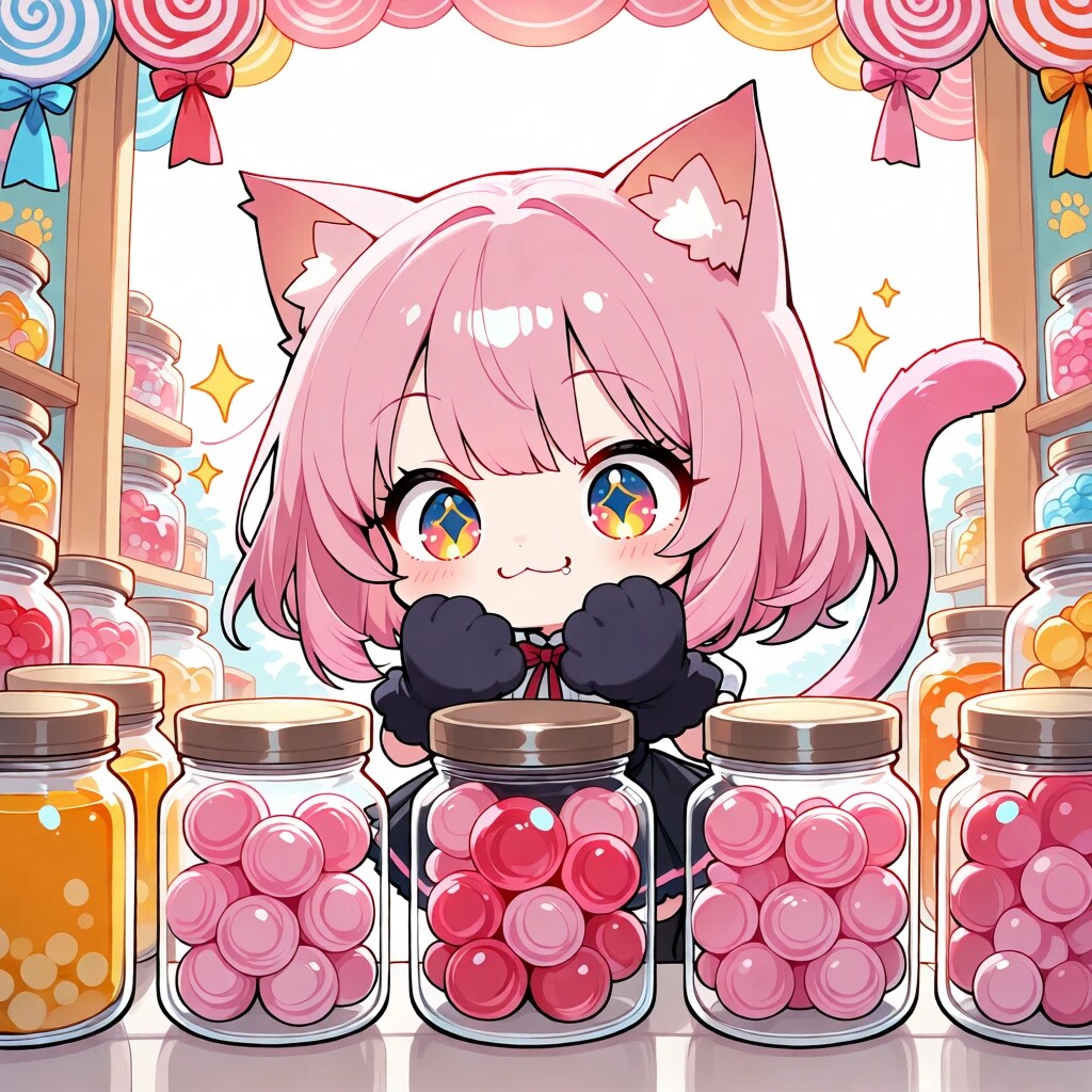 お菓子屋さんでのあま〜いひととき　猫耳さん