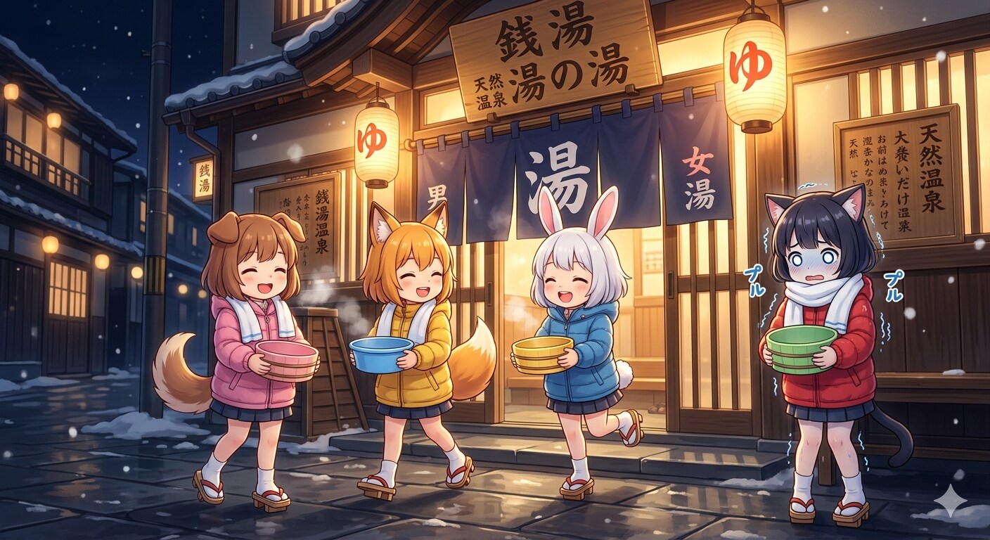 ケモミミしか来ない銭湯