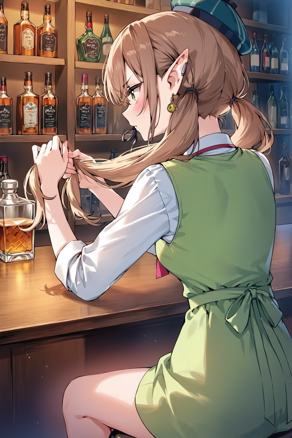 髪いじり系エルフ探偵女子