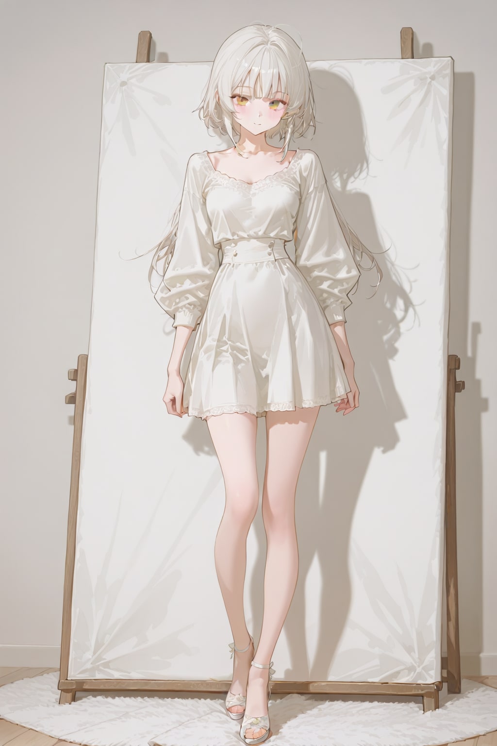 大きなキャンバスを用意してこれから制作するところ