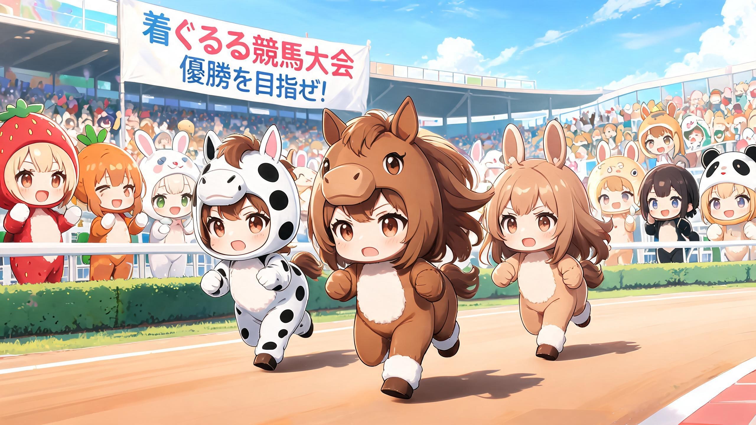 第１回着ぐるみ村記念ダービー（Seedream）（10/100） | の人気AIイラスト・グラビア