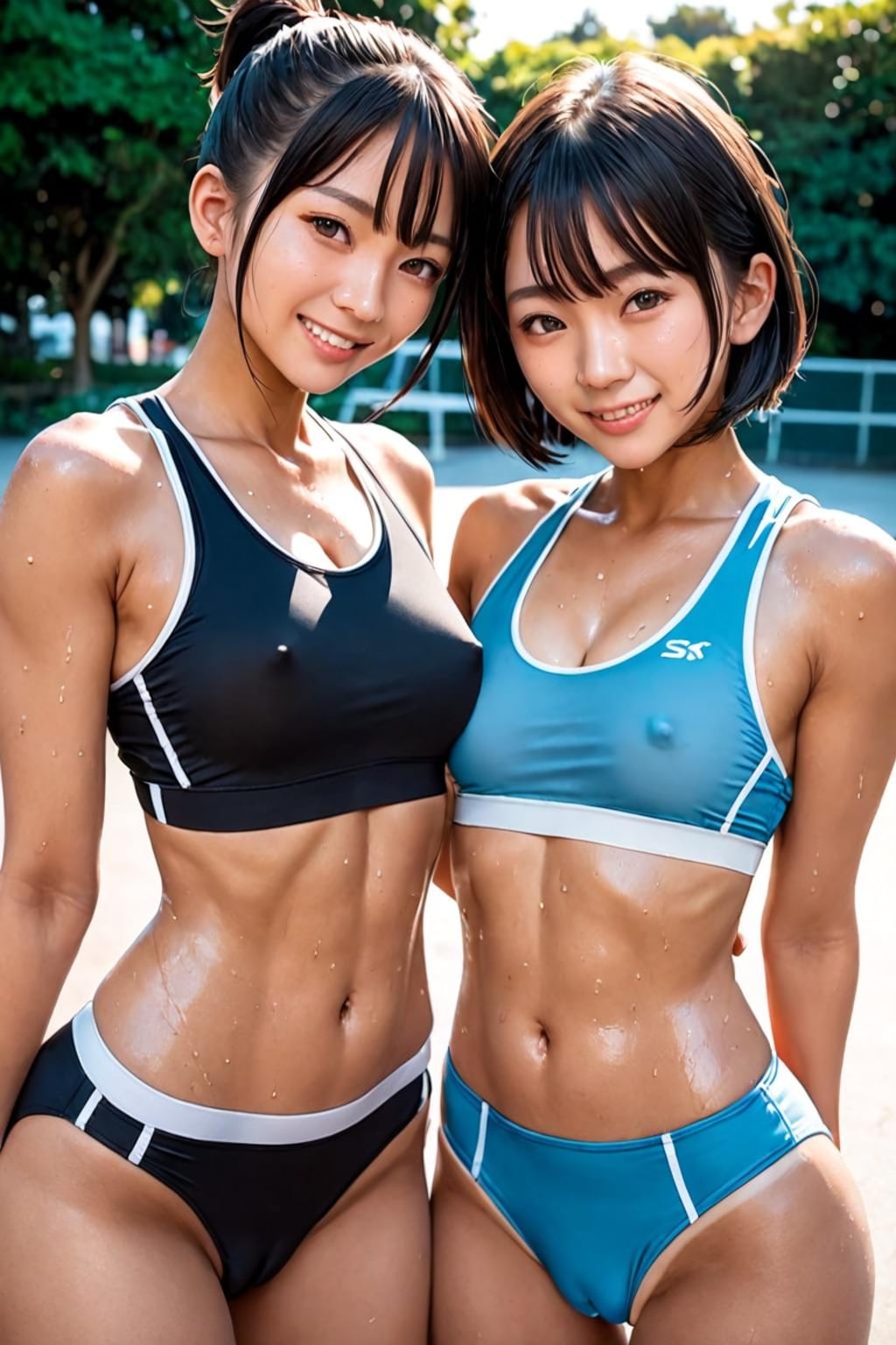 公園でトレーニング中①②🔞