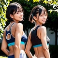 公園でトレーニング中①②🔞 3枚目