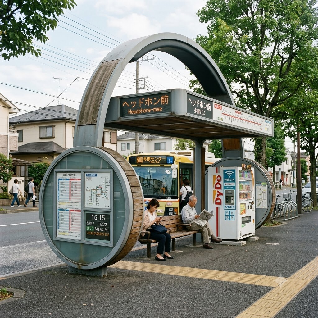 ヘッドホンのバス停