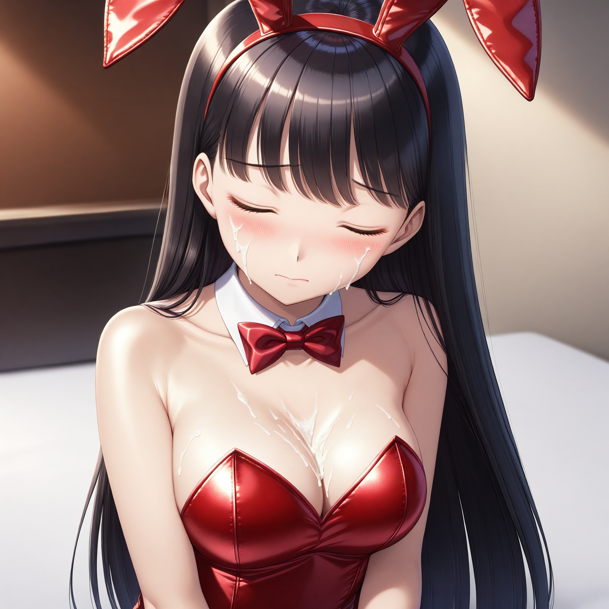 赤バニーガールぶっかけ
