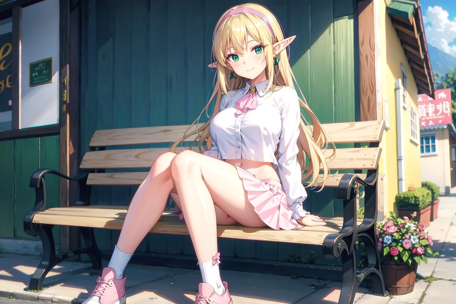 ベンチに座って | の人気AIイラスト・グラビア