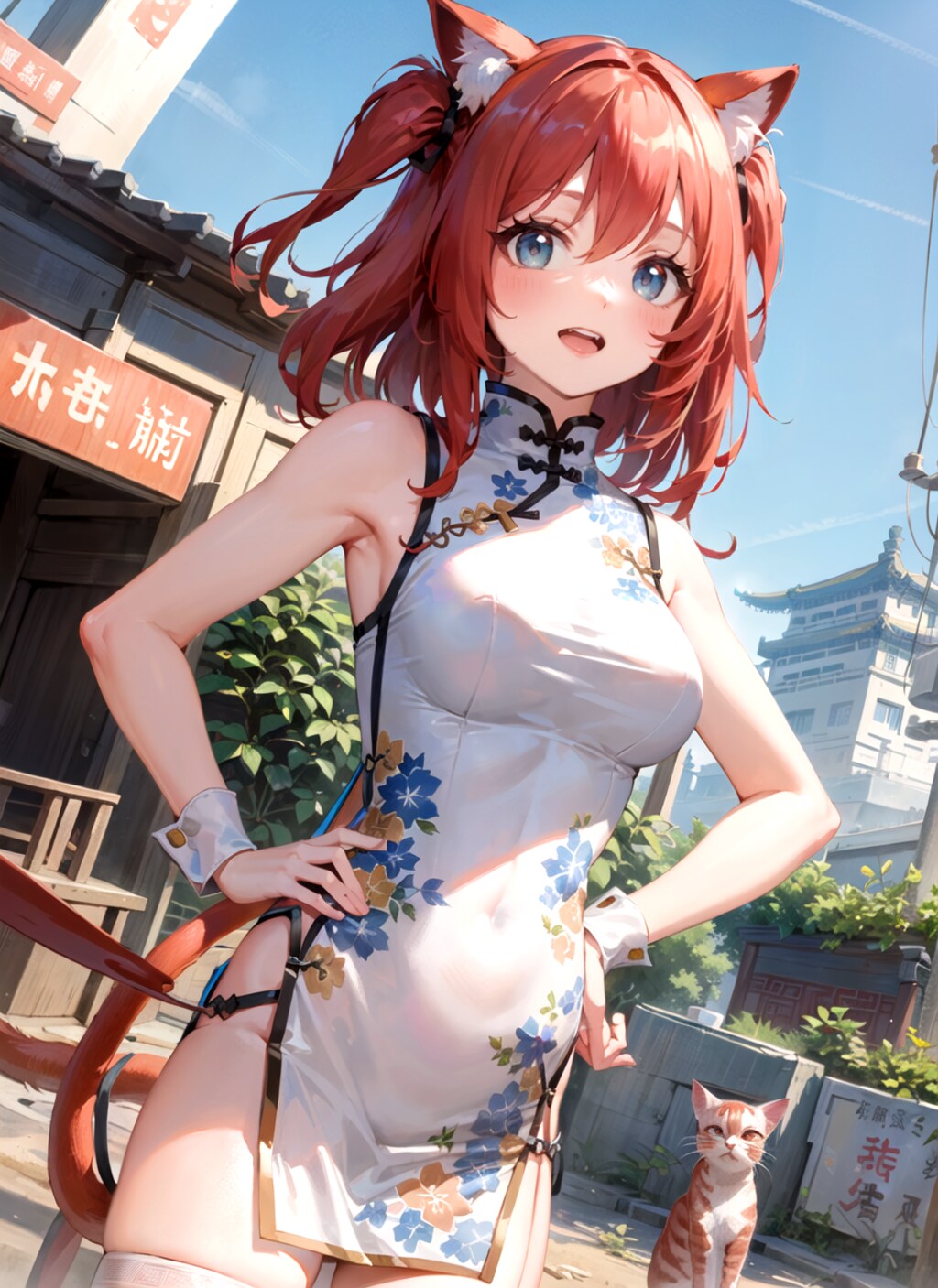 ネコ耳とチャイナドレス