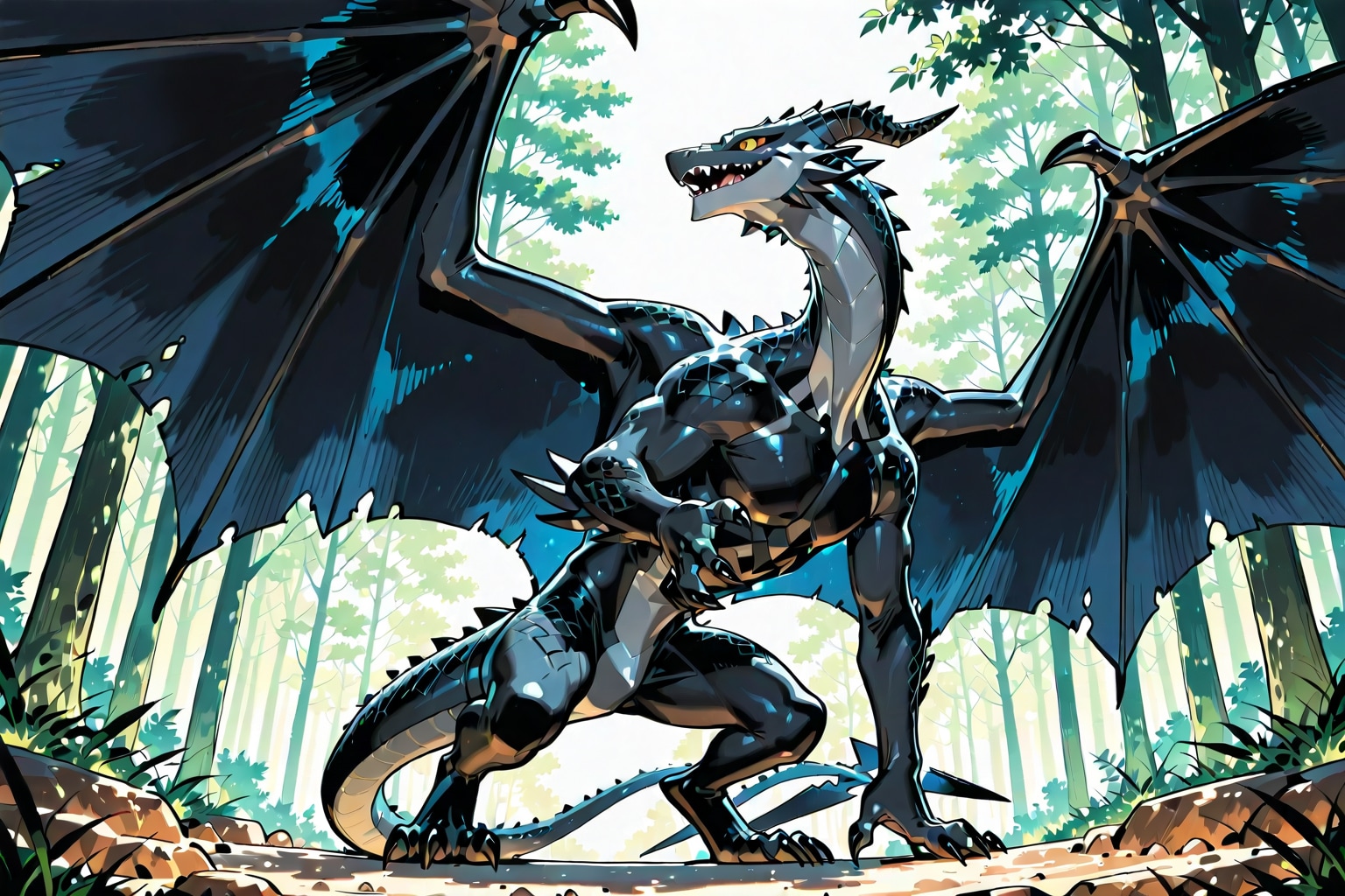 獲物を探す黒竜