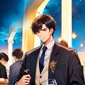 ワインレッドな黒髪短髪男性（12枚） 3枚目