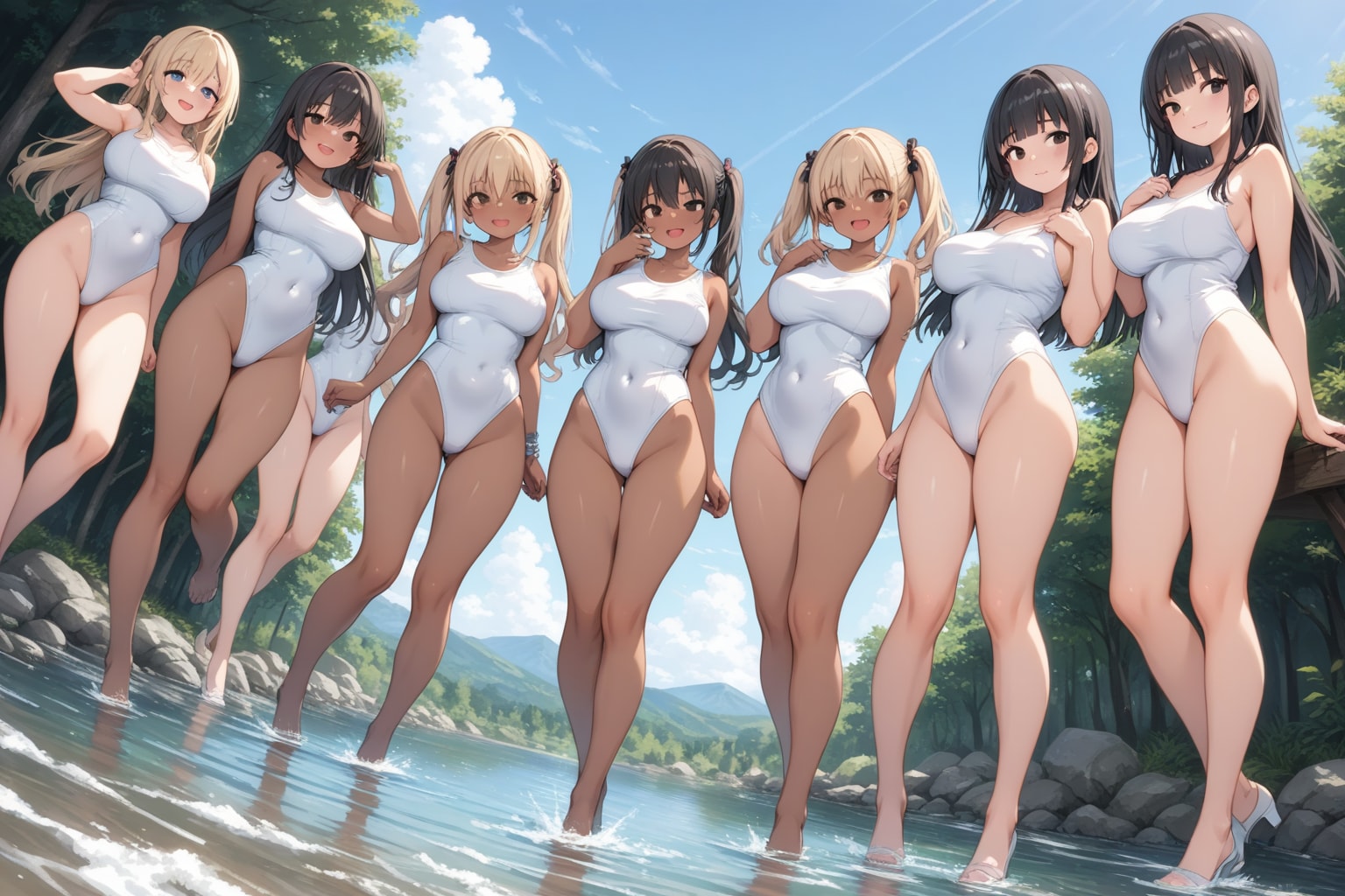体操部の川遊び(心霊写真)