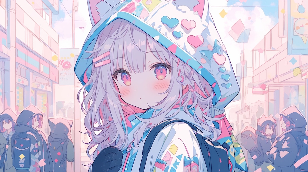 フード少女の街角冒険