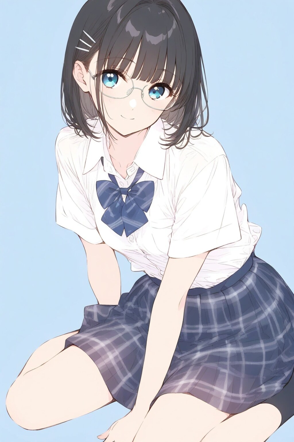 女の子座りのメガネちゃん👓✨