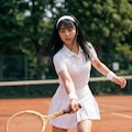 昭和レトロ風の女子テニス部員 3枚目