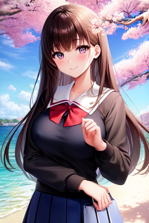 桜と海のある街