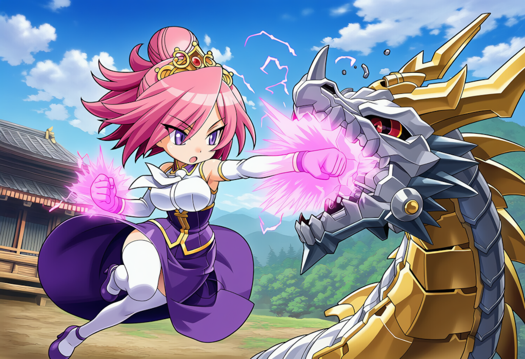 ロボドラゴンと戦う瑞穂