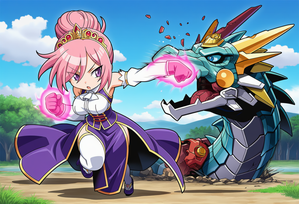 ロボドラゴンと戦う瑞穂