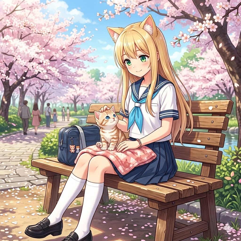 猫ちゃんとおそろいの猫耳 | の人気AIイラスト・グラビア