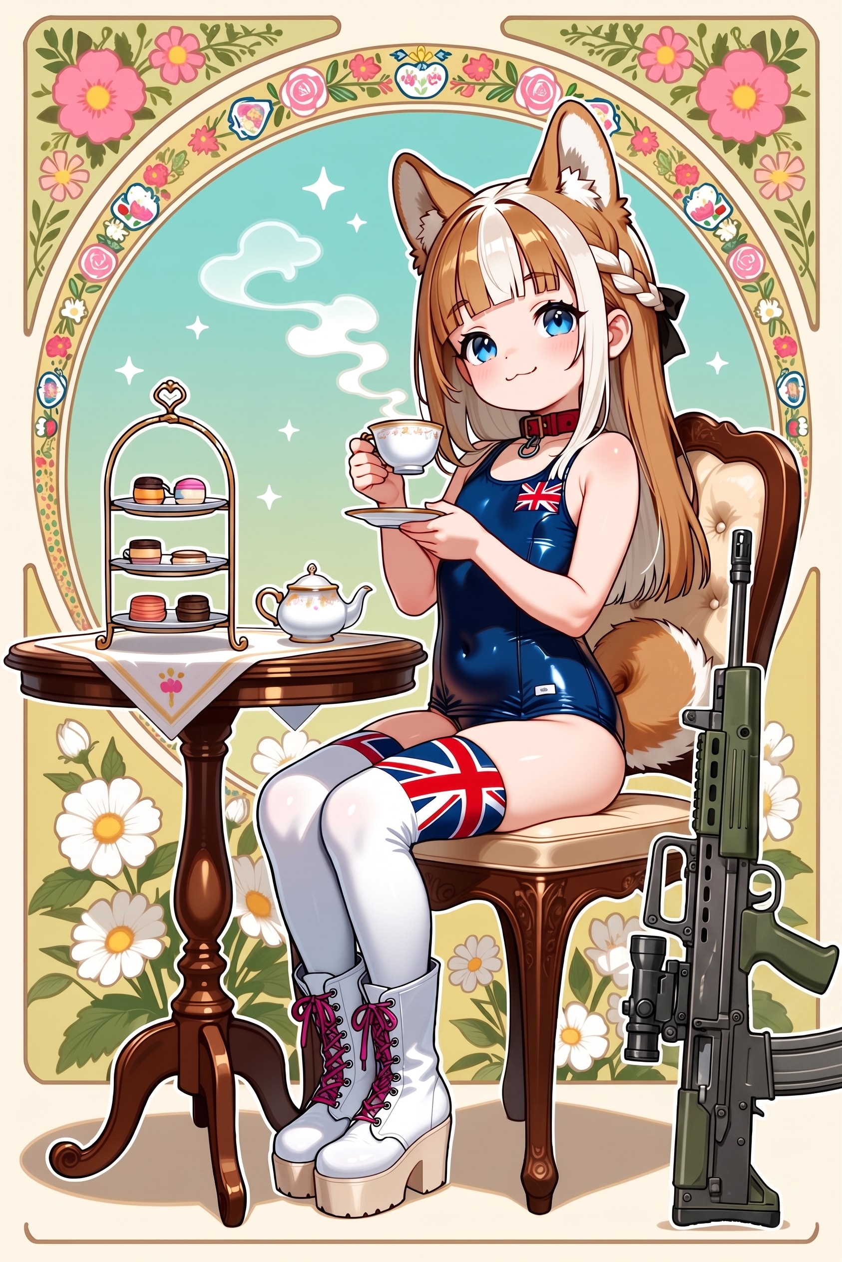 ８月２６日は世界犬の日（イギリス×ウェルシュ・コーギー×L85A2） | の人気AIイラスト・グラビア