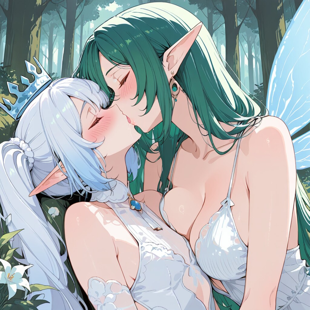 エルフと妖精姫のゆりキス 🌿