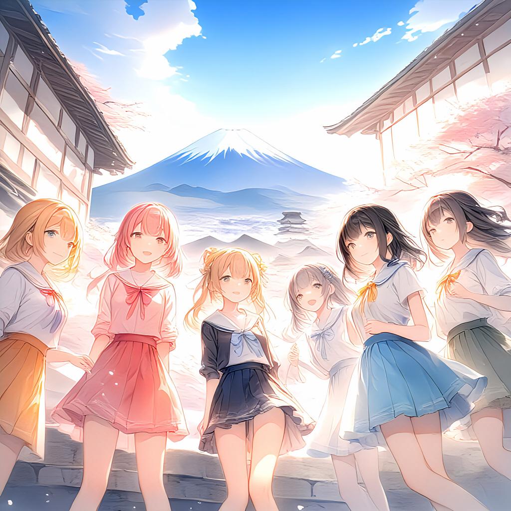 富士山と少女 | の人気AIイラスト・グラビア