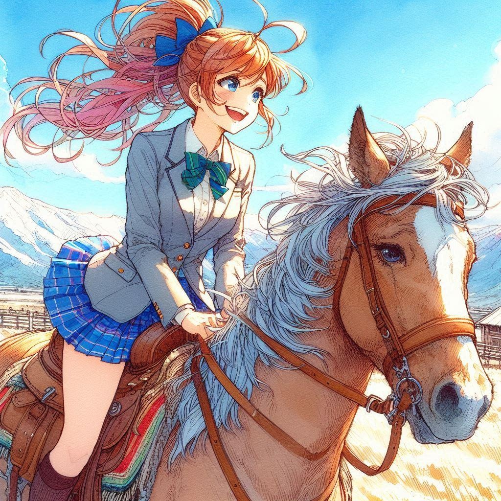乗馬する少女⑤