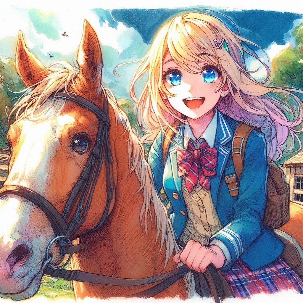 乗馬する少女⑤