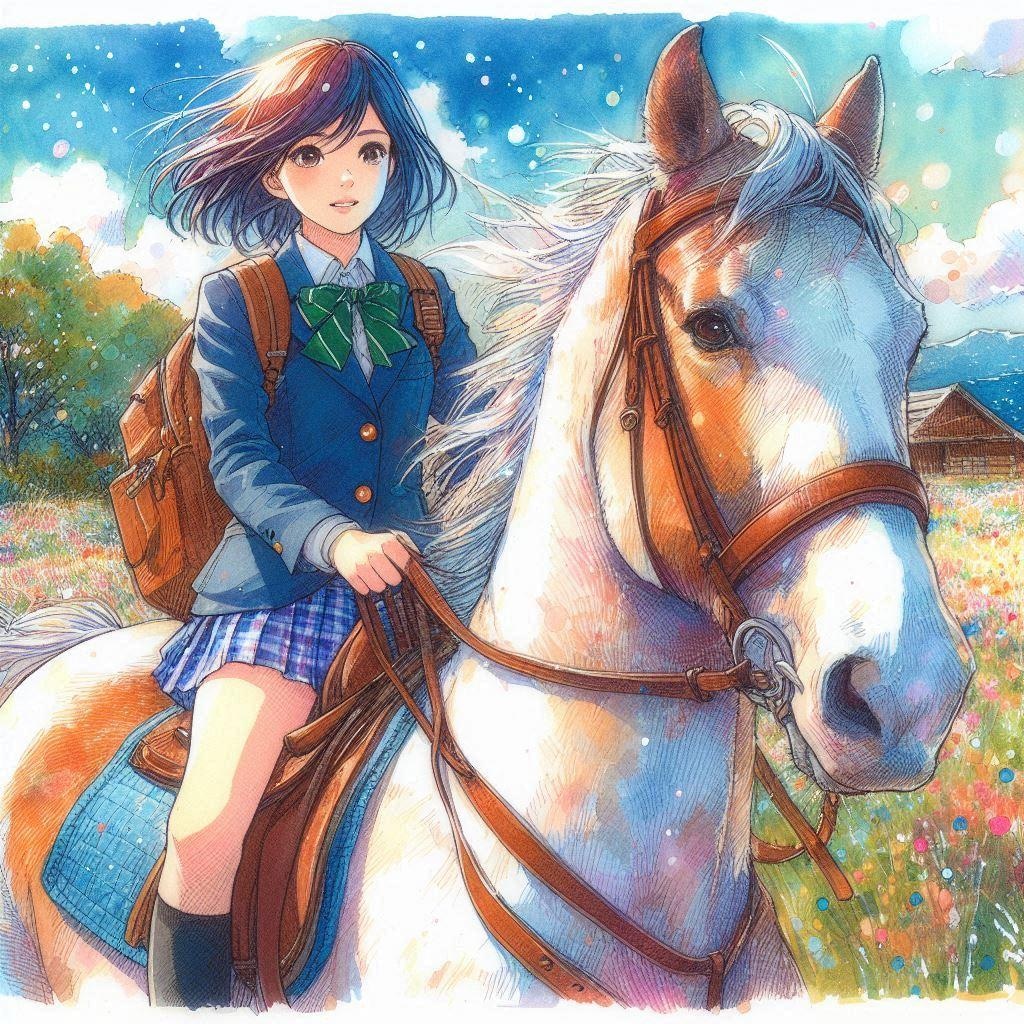 乗馬する少女⑤