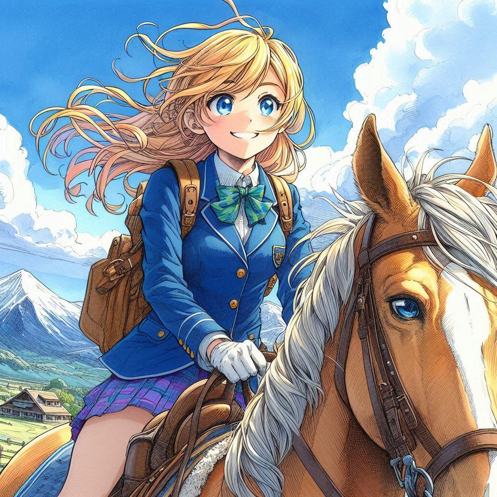 乗馬する少女⑤ | の人気AIイラスト・グラビア