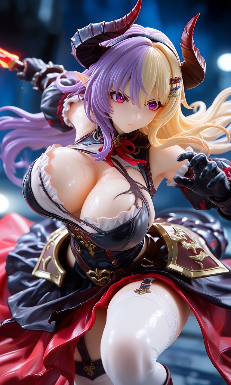 異世界制服少女達　レッド魔王付きゴスロリドラゴン娘　アクリルドールフィギュア
