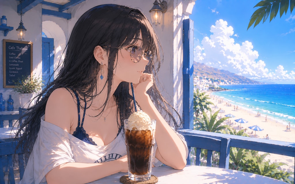 夏の午後のカフェ