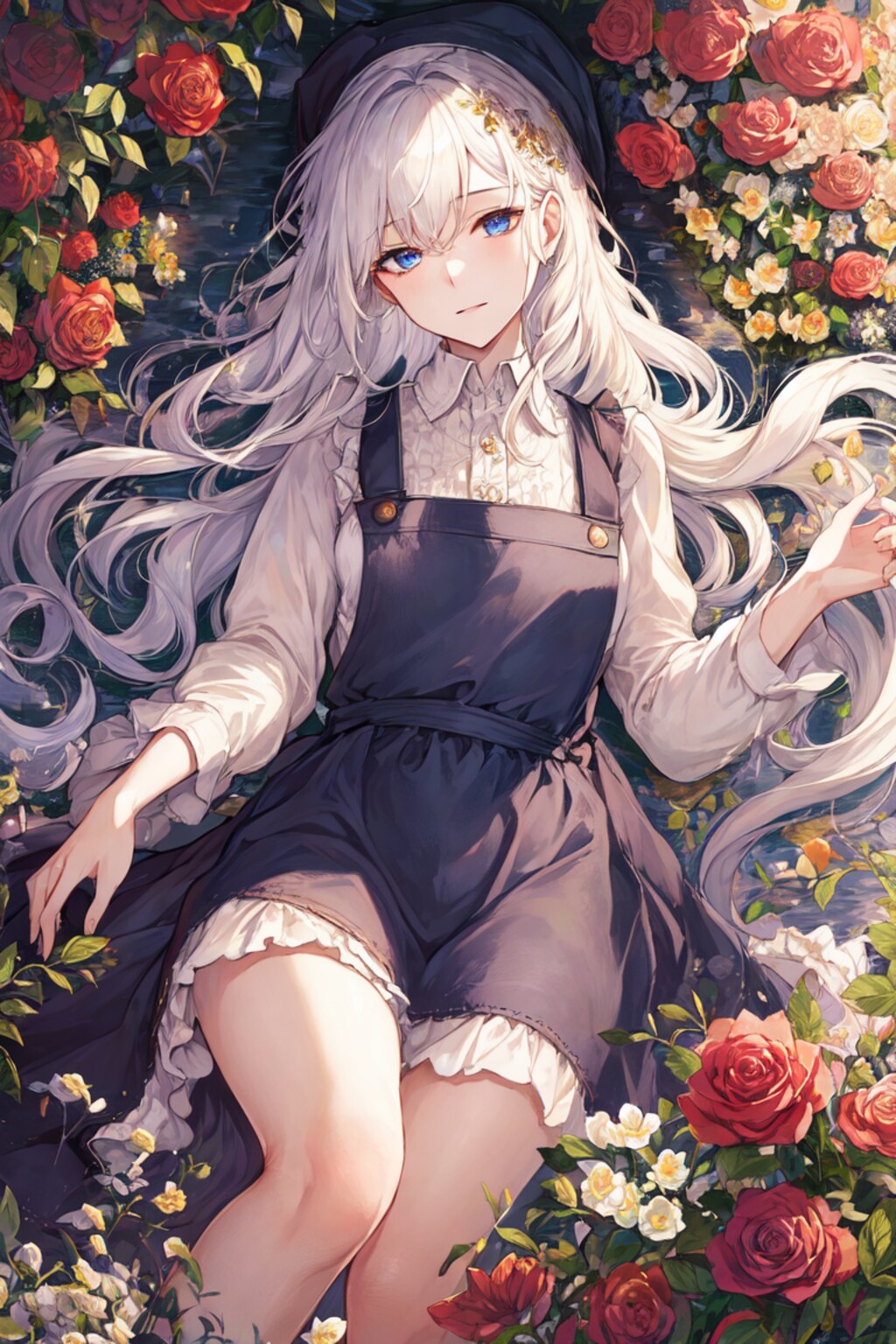 花に仰向け