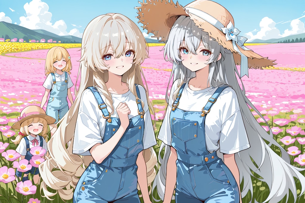花畑と少女達