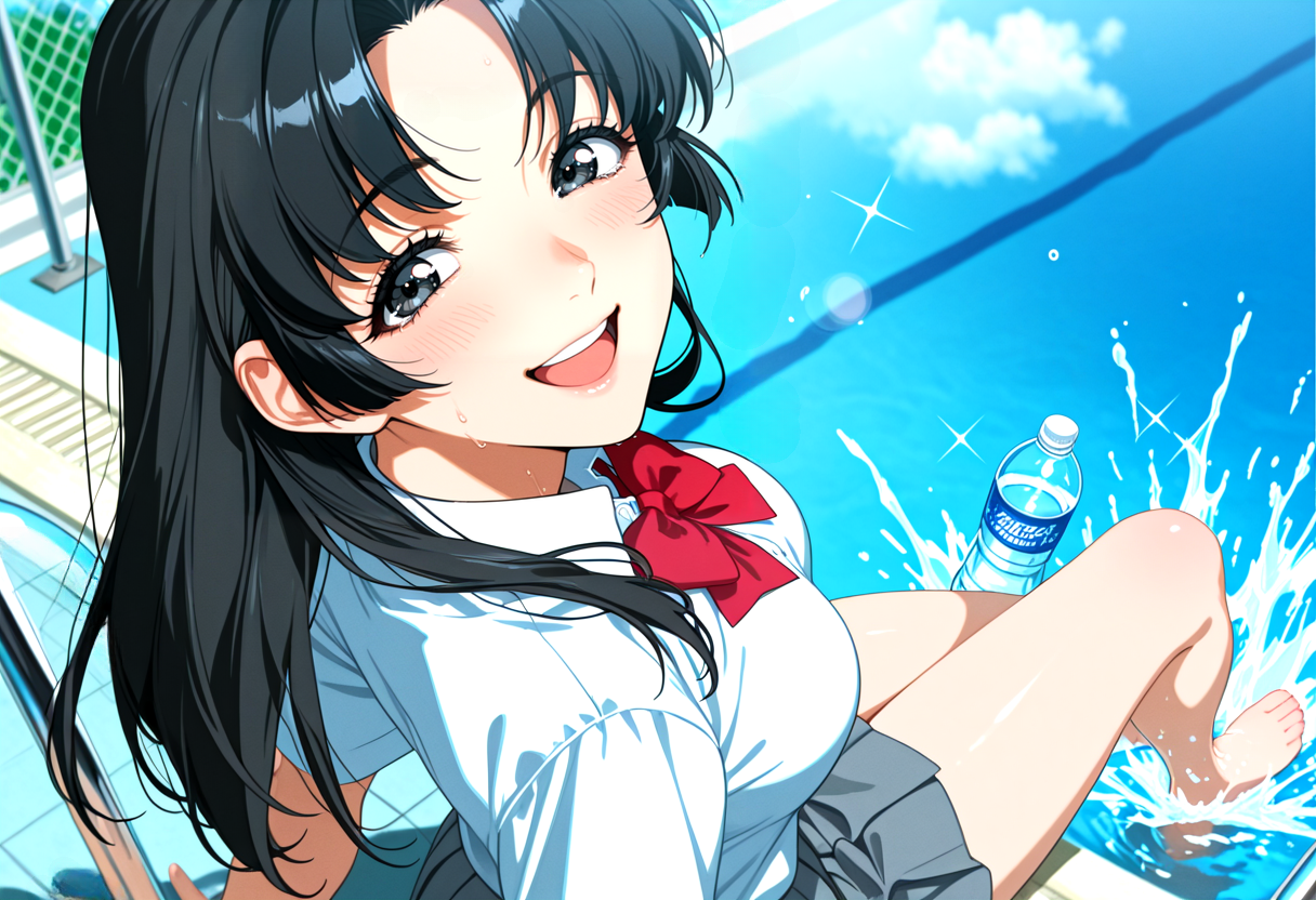 頬を伝った夏のような色の中