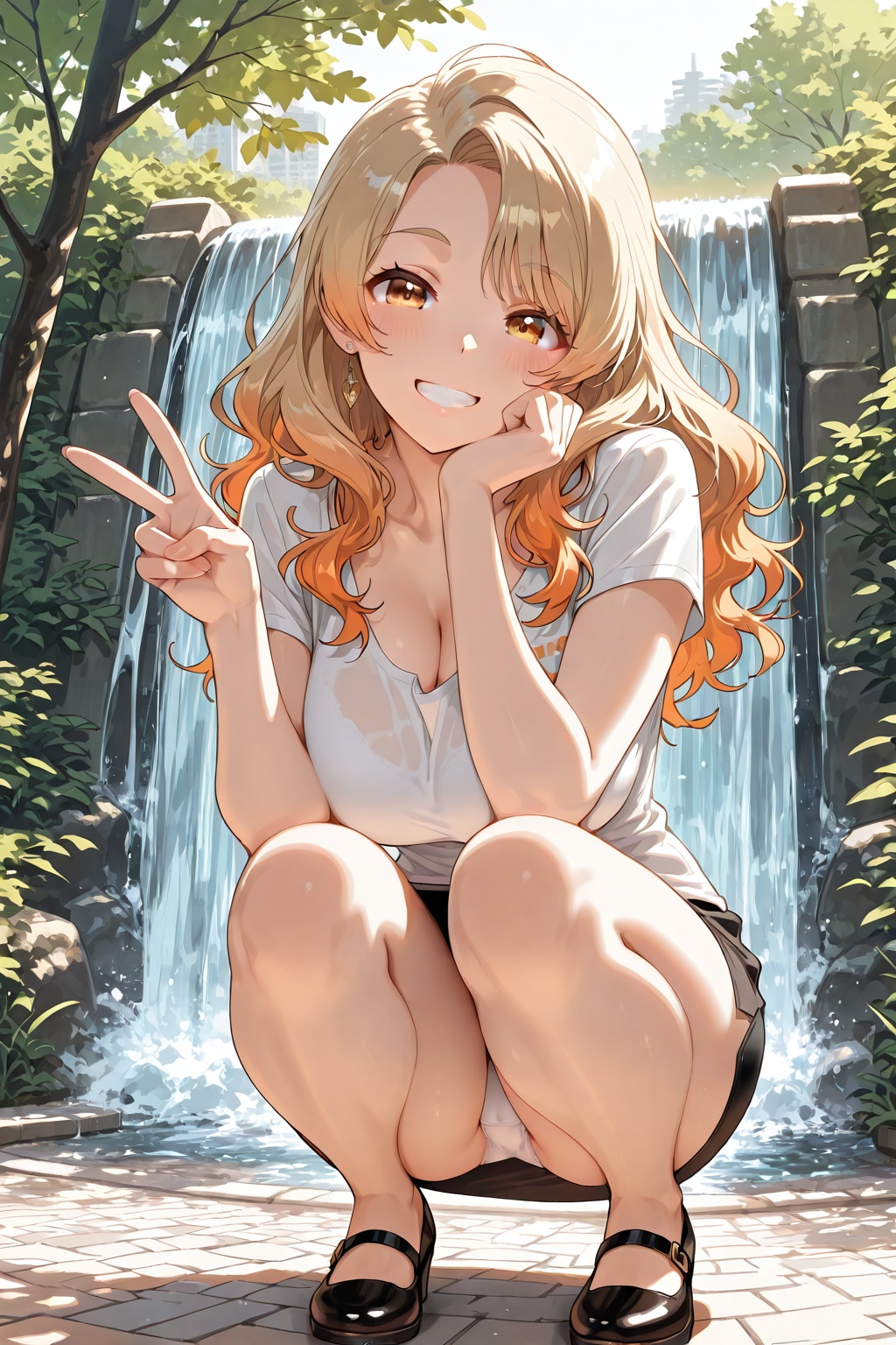 パンチラしてるけどピース