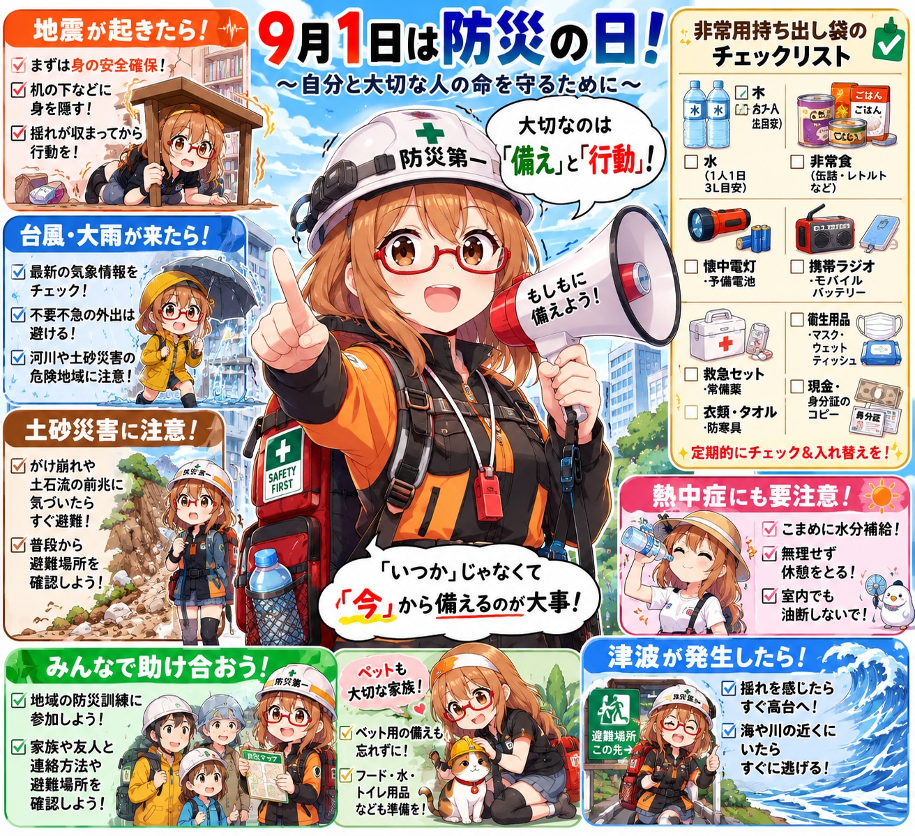 防災の日（9月1日） | の人気AIイラスト・グラビア